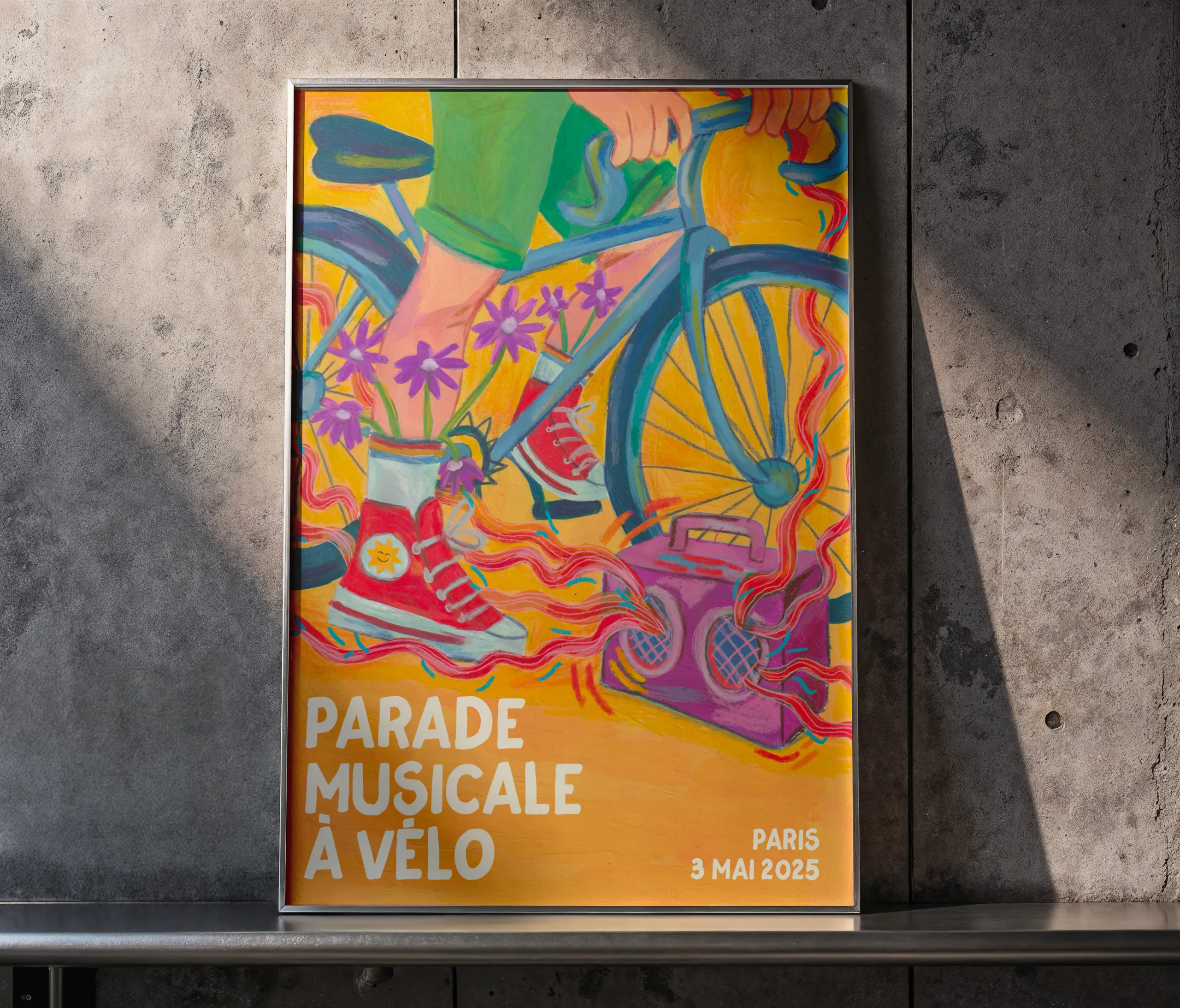 Affiche fictive pour une ride musicale à Paris